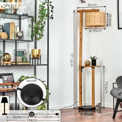 Almogarve Lampadaire Écru, Noir, 1 lumière