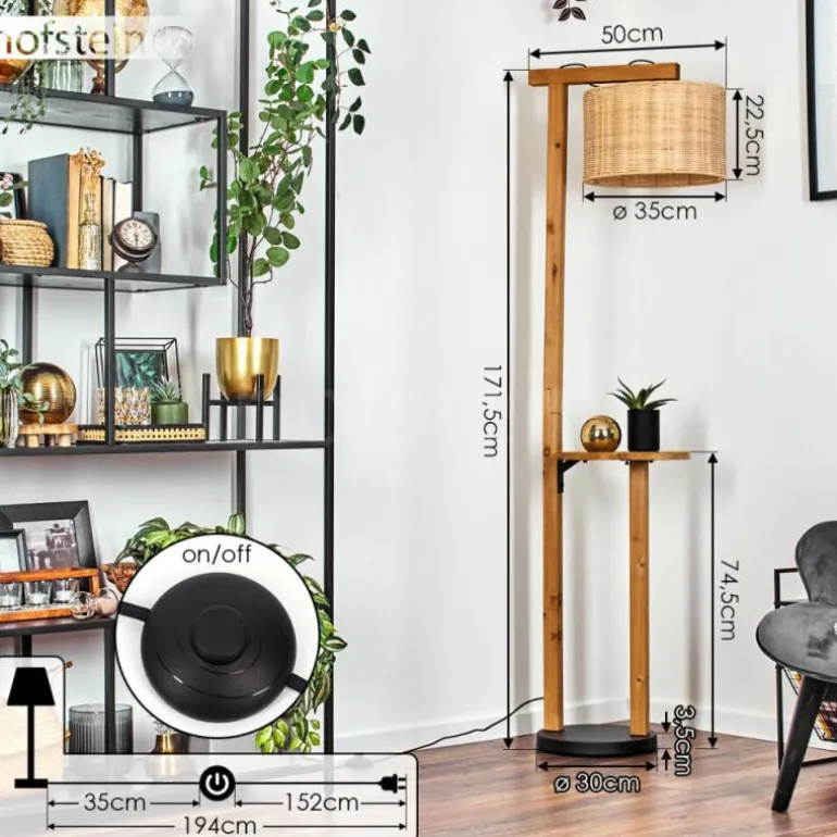 Almogarve Lampadaire Écru, Noir, 1 lumière