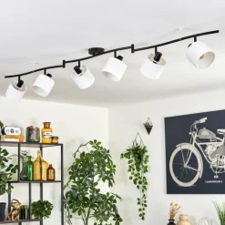 Alsen Plafonnier Noir, 6 lumières