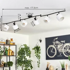 Alsen Plafonnier Noir, 6 lumières