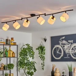 Alsen Plafonnier Noir, 6 lumières