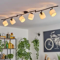 Alsen Plafonnier Noir, 6 lumières