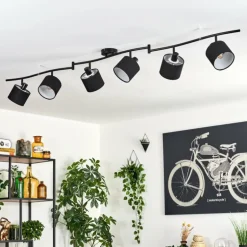 Alsen Plafonnier Noir, 6 lumières