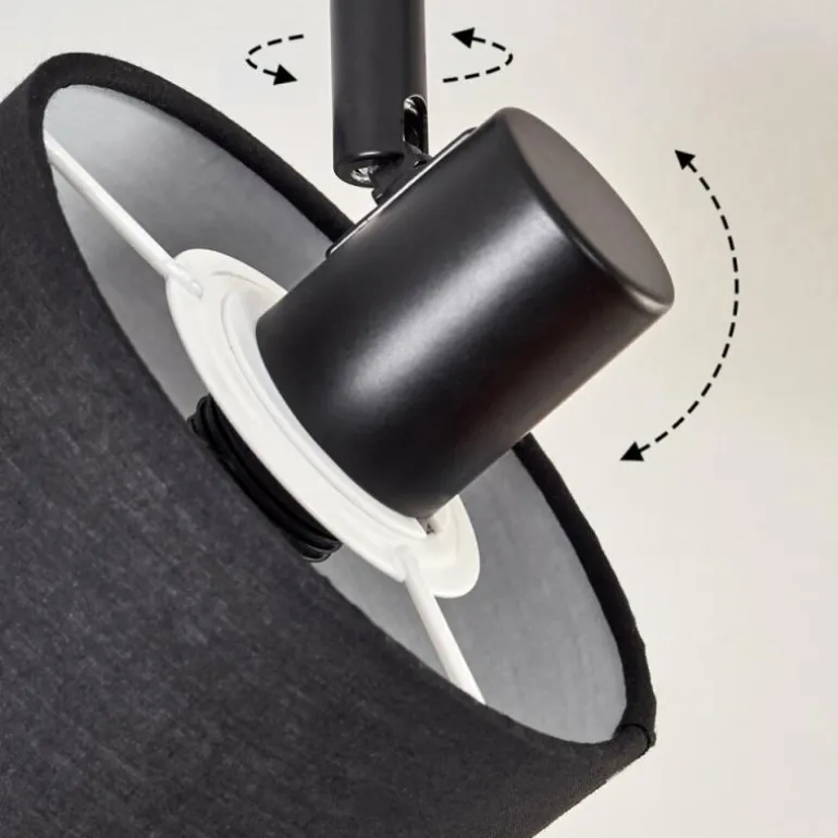 Alsen Plafonnier Noir, 6 lumières