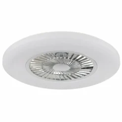 Alva Ventilateur de plafond lumineux Luminaires Globo Lighting LED Blanc, 1 lumière, Télécommandes, Changeur de couleurs