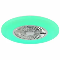 Alva Ventilateur de plafond lumineux Luminaires Globo Lighting LED Blanc, 1 lumière, Télécommandes, Changeur de couleurs