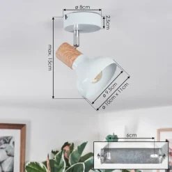 Alyra Plafonnier, Spot de plafond Blanc, 1 lumière