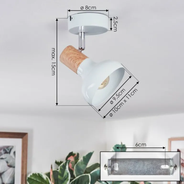 Alyra Plafonnier, Spot de plafond Blanc, 1 lumière