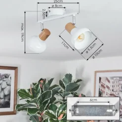 Alyra Plafonnier, Spot de plafond Blanc, 2 lumières