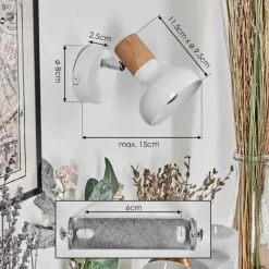 Alyra Spot de plafond, Applique murale, Spot mural Blanc, 1 lumière