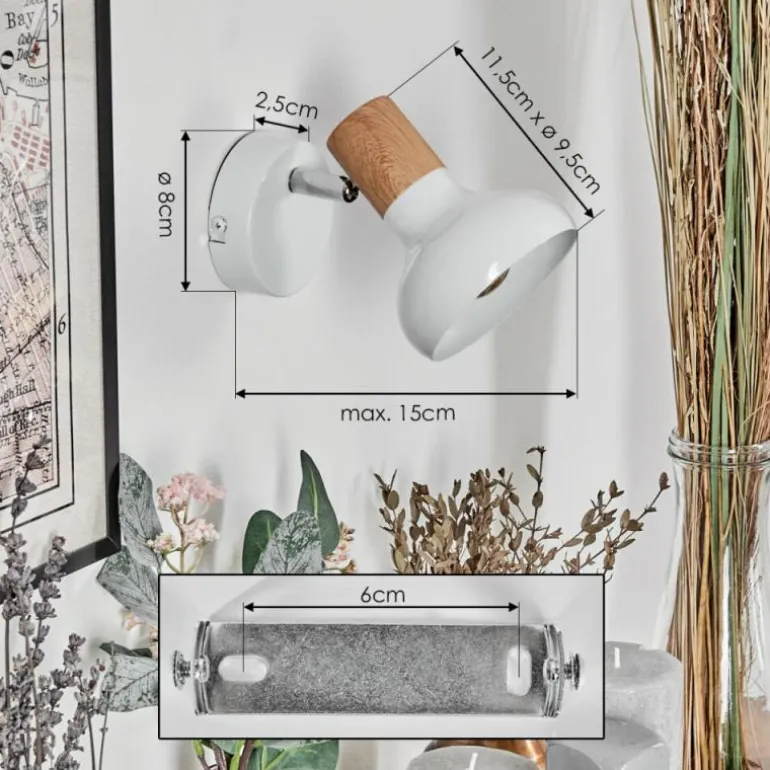 Alyra Spot de plafond, Applique murale, Spot mural Blanc, 1 lumière