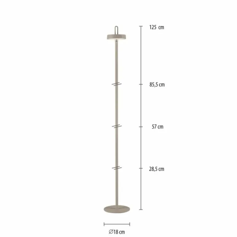 AMAG Lampadaire Luminaires Leuchten Direkt LED Gris, 1 lumière