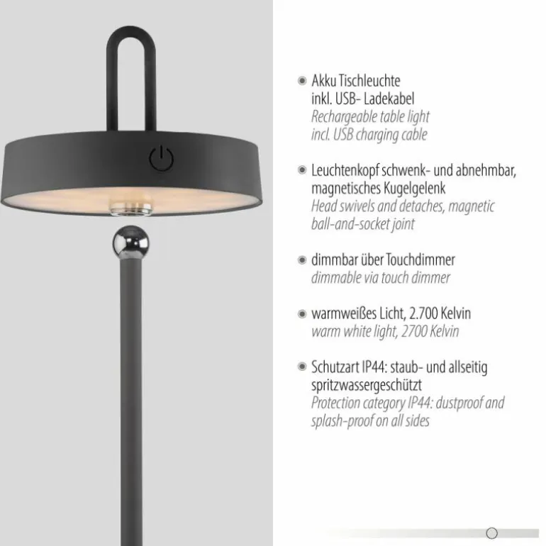 AMAG Lampe à poser Luminaires Leuchten Direkt LED Noir, 1 lumière