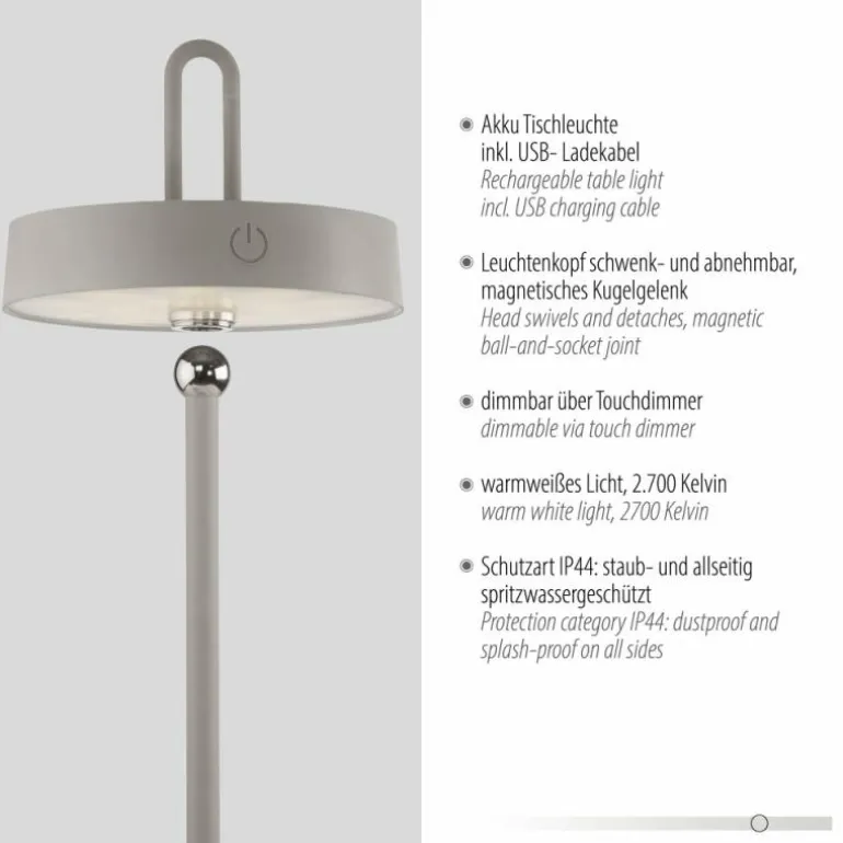 AMAG Lampe à poser Luminaires Leuchten Direkt LED Gris, 1 lumière