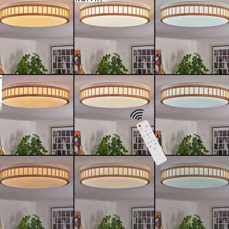 Amarelos Plafonnier LED Écru, Blanc, 1 lumière, Télécommandes