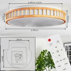 Amarelos Plafonnier LED Écru, Blanc, 1 lumière, Télécommandes
