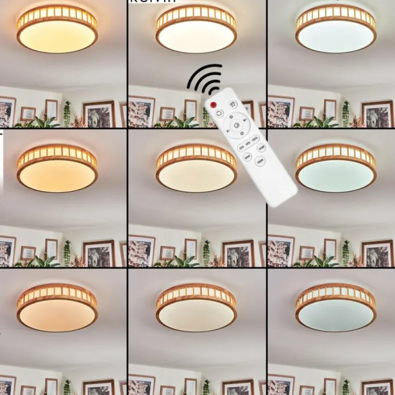 Amarelos Plafonnier, Panel LED Blanc, 1 lumière, Télécommandes