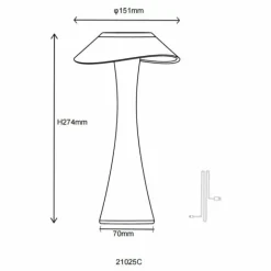 Ambra Lampe à poser Luminaires Globo Lighting LED Chrome, Transparent, 1 lumière