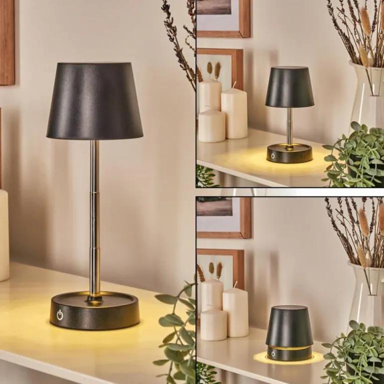 Amien Lampe de table d'extérieur, Lampe à poser LED Noir, Argenté, 1 lumière