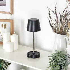 Amien Lampe de table d'extérieur, Lampe à poser LED Noir, Argenté, 1 lumière