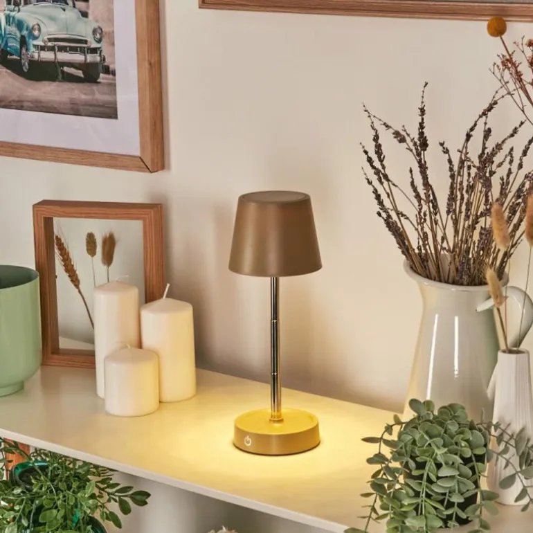 Amien Lampe de table d'extérieur, Lampe à poser LED Sable, Argenté, 1 lumière