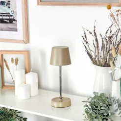 Amien Lampe de table d'extérieur, Lampe à poser LED Sable, Argenté, 1 lumière