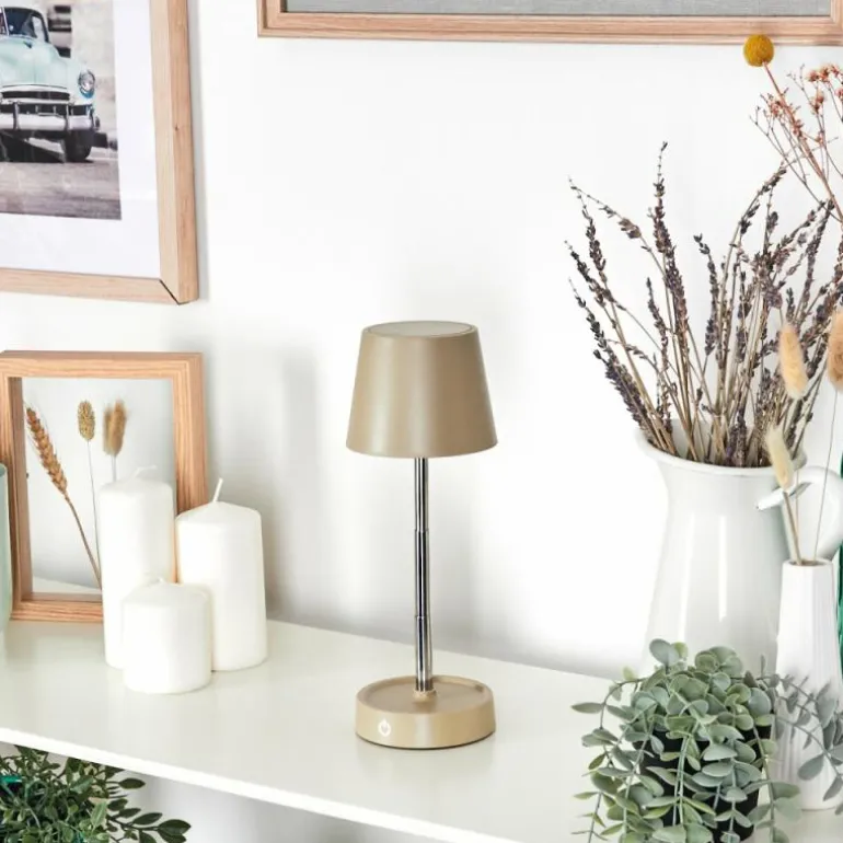 Amien Lampe de table d'extérieur, Lampe à poser LED Sable, Argenté, 1 lumière