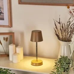 Amien Lampe de table d'extérieur, Lampe à poser LED Sable, Argenté, 1 lumière