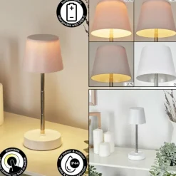 Amien Lampe de table d'extérieur, Lampe à poser LED Argenté, Blanc, 1 lumière