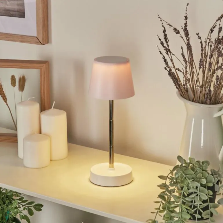 Amien Lampe de table d'extérieur, Lampe à poser LED Argenté, Blanc, 1 lumière