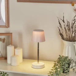 Amien Lampe de table d'extérieur, Lampe à poser LED Argenté, Blanc, 1 lumière