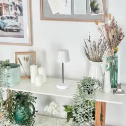 Amien Lampe de table d'extérieur, Lampe à poser LED Argenté, Blanc, 1 lumière