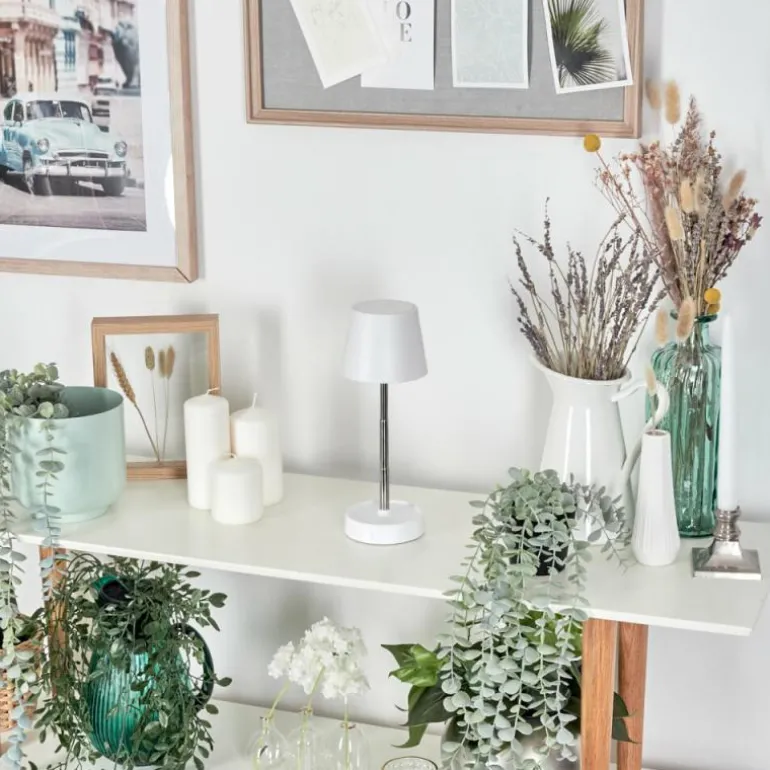 Amien Lampe de table d'extérieur, Lampe à poser LED Argenté, Blanc, 1 lumière