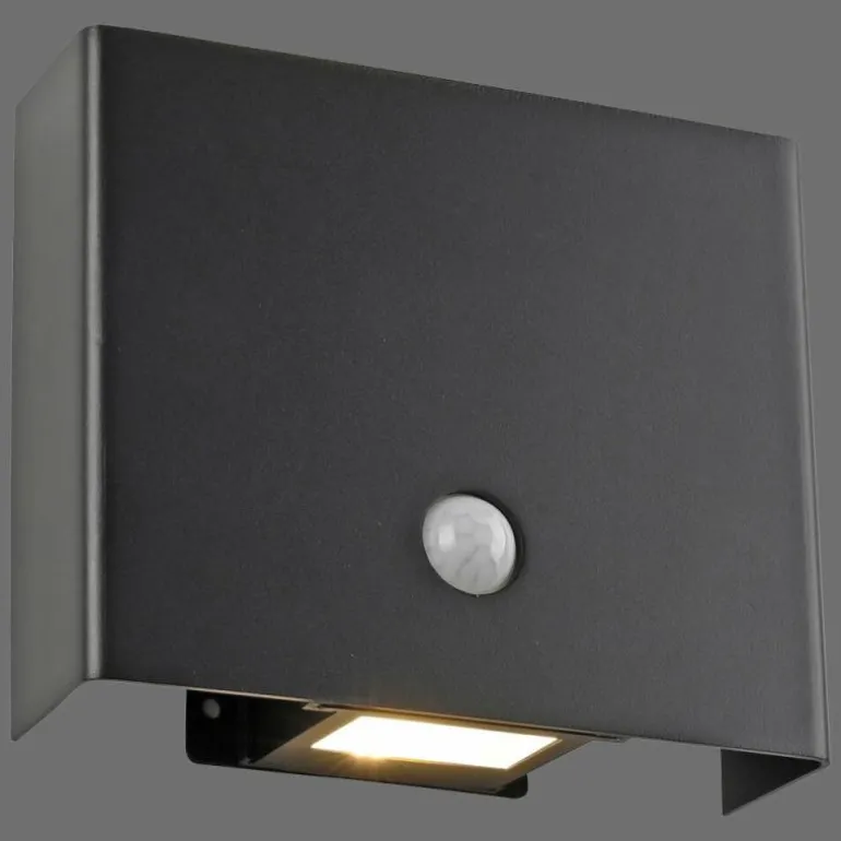 AMIN Applique murale Luminaires Leuchten Direkt LED Noir, 2 lumières, Détecteur de mouvement