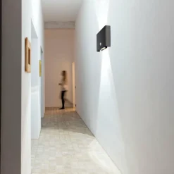 AMIN Applique murale Luminaires Leuchten Direkt LED Noir, 2 lumières, Détecteur de mouvement