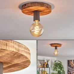 Amnicon Plafonnier Écru, Noir, 1 lumière