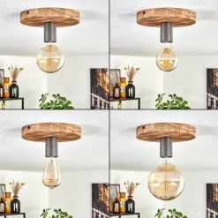 Amnicon Plafonnier Écru, Noir, 1 lumière