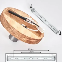 Amnicon Plafonnier Écru, Noir, 1 lumière