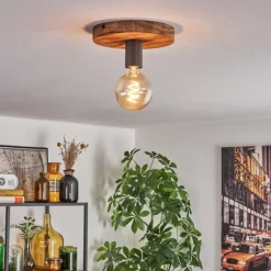 Amnicon Plafonnier Écru, Noir, 1 lumière