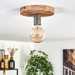 Amnicon Plafonnier Écru, Noir, 1 lumière