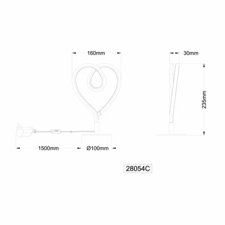 Amore Lampe à poser Luminaires Globo Lighting LED Chrome, 1 lumière