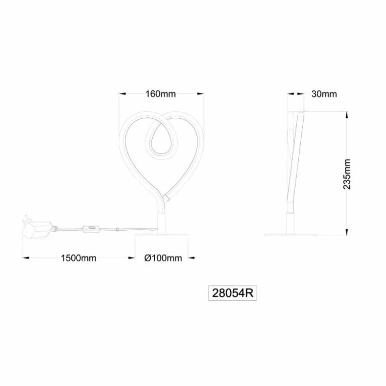 Amore Lampe à poser Luminaires Globo Lighting LED Rouge, 1 lumière