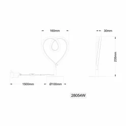 Amore Lampe à poser Luminaires Globo Lighting LED Blanc, 1 lumière