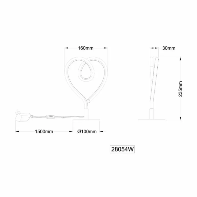 Amore Lampe à poser Luminaires Globo Lighting LED Blanc, 1 lumière