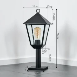 Anfei Eclairage de chemin Noir, 1 lumière