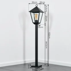 Anfei Eclairage de chemin Noir, 1 lumière