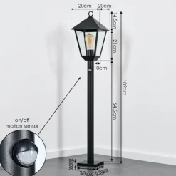 Anfei Eclairage de chemin Noir, 1 lumière, Détecteur de mouvement