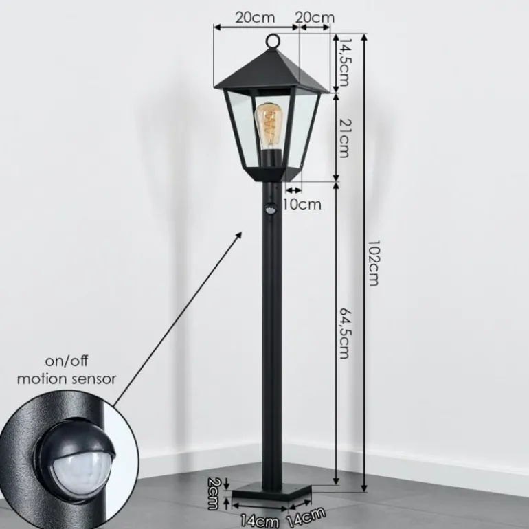 Anfei Eclairage de chemin Noir, 1 lumière, Détecteur de mouvement