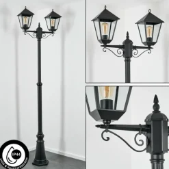 Anfei Eclairage de chemin Noir, 2 lumières