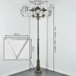 Anfei Eclairage de chemin Or, Noir, 3 lumières